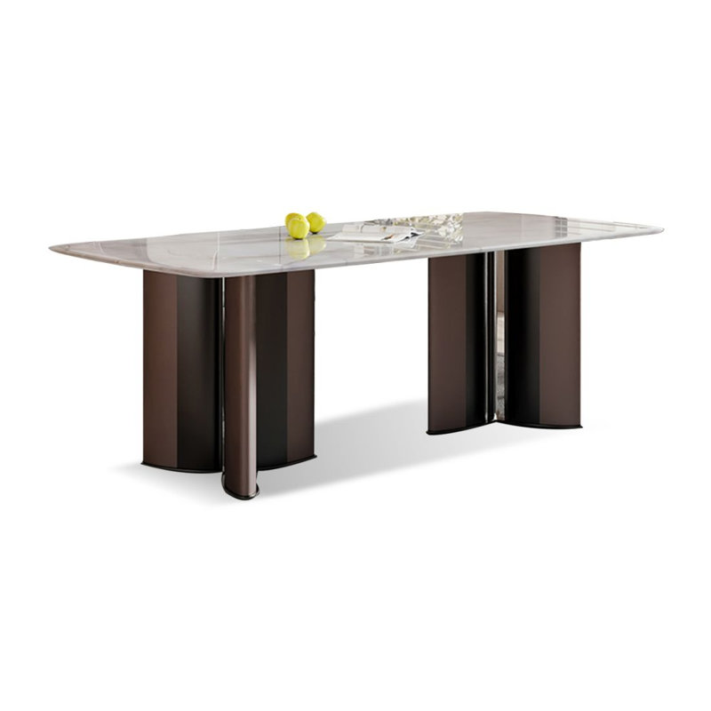 Rectangular marble dining table, 29.53"H x 62.99"L x 35.43"W