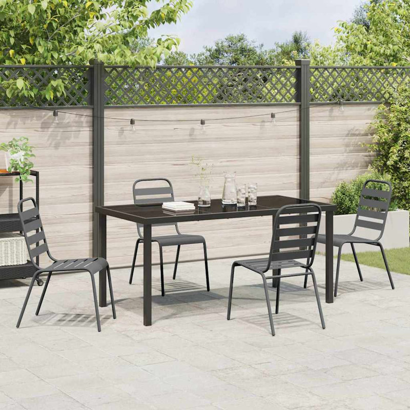 Patio Dining Set Table,, 5, 73 cm H x 160 cm W x 80 cm D, 4