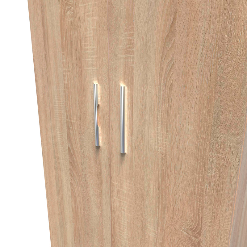 Borgeson 2 Door Wardrobe , 182" H x 74" W x 53" D, Bardolino Oak