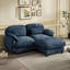 Canapé d'angle en chenille avec pouf amovible-669412262