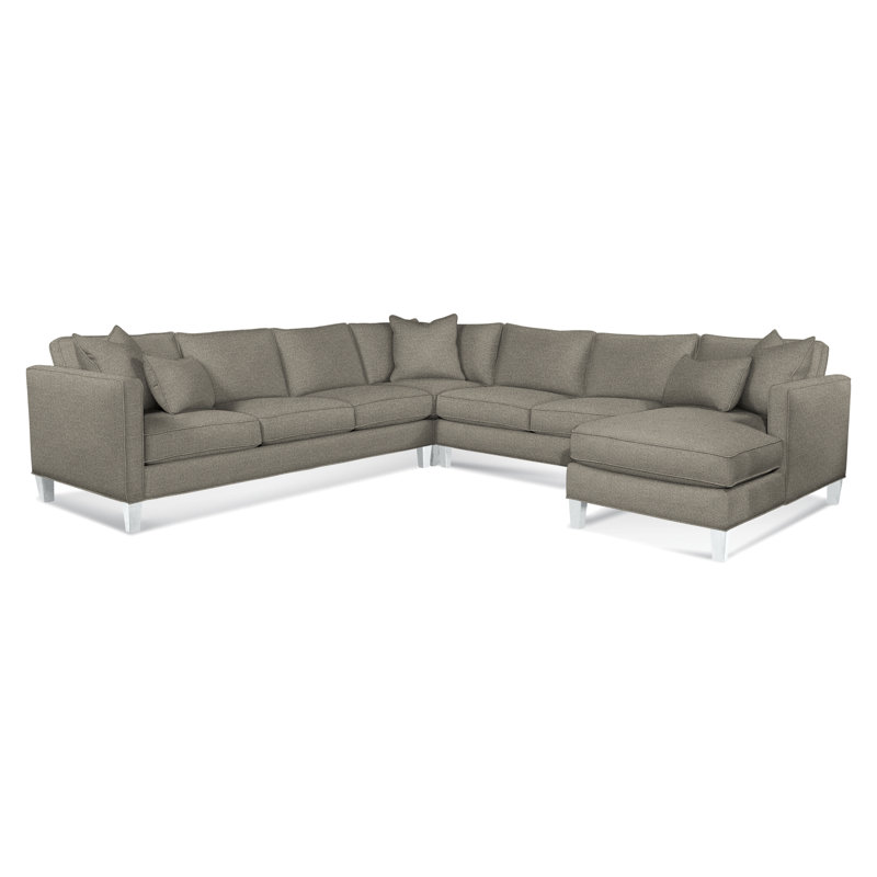 Sectional, Brown Geometric, 0456-33, Right Hand Facing, Frost White