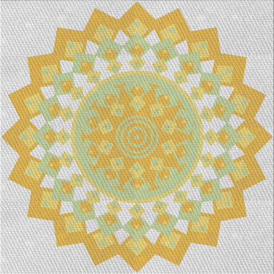 Similicuir tissé à la machine de couleur orientale et polyester jaune/vert/gris Tapis décoratif