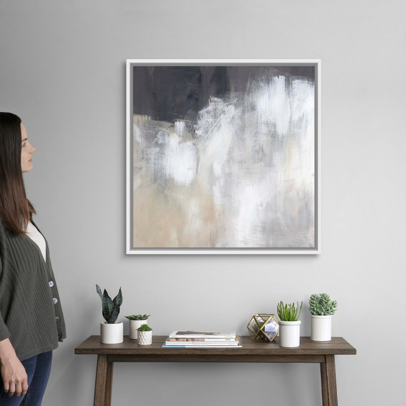 Neutral Abstract II par Jennifer Paxton Parker - reproduction d'art sur toile, H 32 po x l 32 po, Blanc