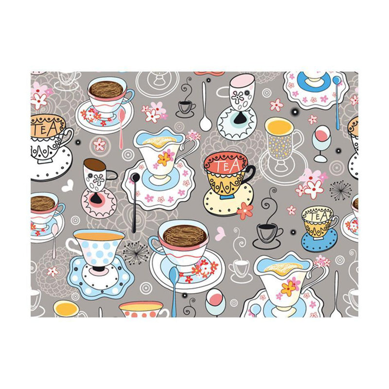 Murale Tasses et gribouillis, L 121 po x l 157 po