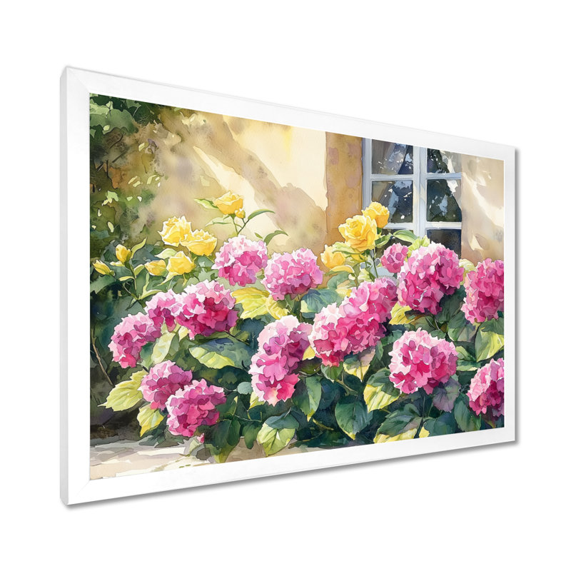 Isella - Floral Wall Art, Single Picture Framed Print, 30" H x 40" W, White