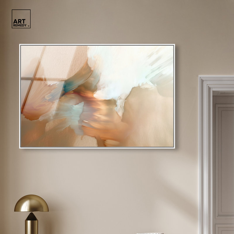 «Flowing Rust II», reproduction d'art acrylique encadrée par Art Remedy, cadre blanc, 45 x 30, H 31 po x l 46 po, Cadre blanc