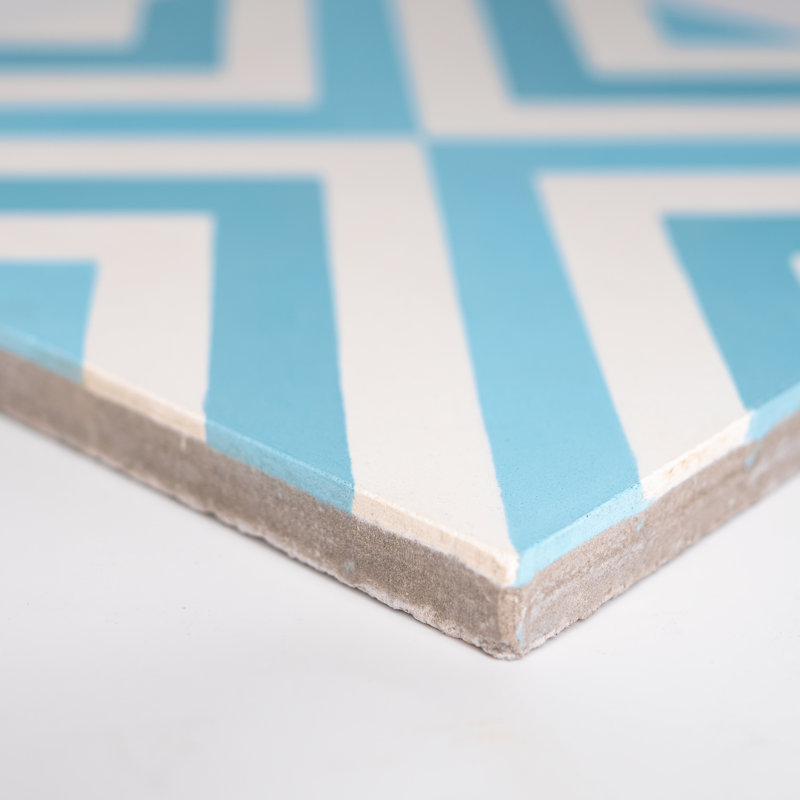 Mazagan 8 in. x 8 in. Tile, Two Toned Blues