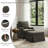 Upholstered Skirted Swivel Accent Chair with Storage Ottoman (Set of 2)-735102244-735102299-735102290