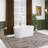 59" Glossy White Acrylic Freestanding Soaking Bathtub