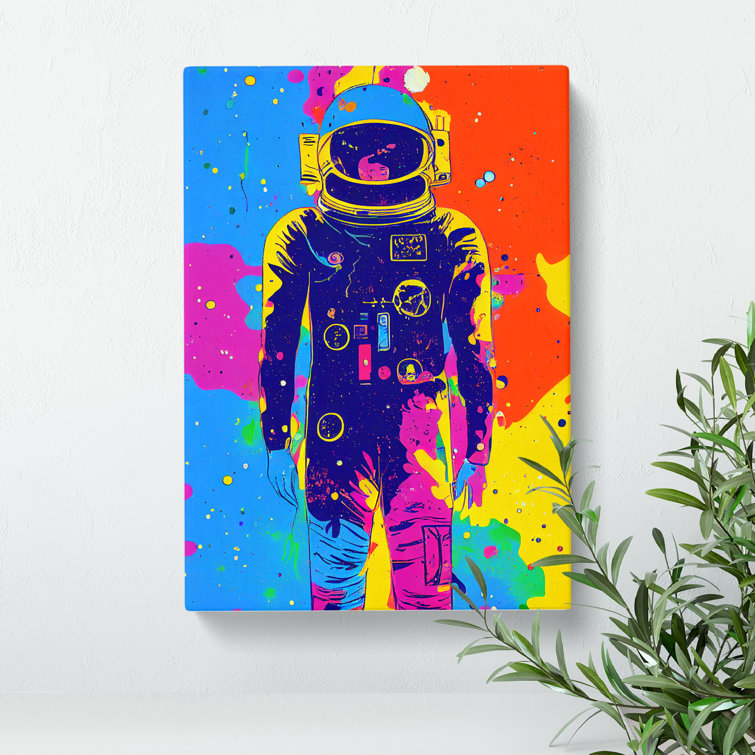 XC1022-1528X Colourful Astronaut - Wrapped Canvas Print