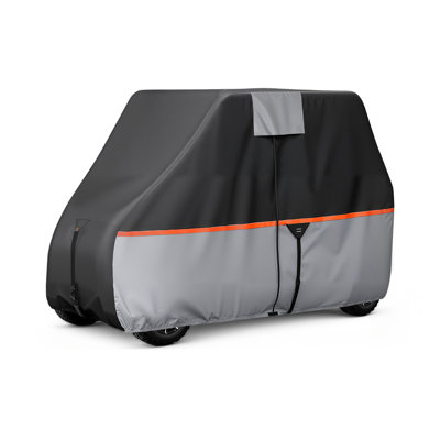Housse de voiturette de golf, housse de golf 2 + 2/4 places, housse de voiture de club Oxford en tissu 420D imperméable qui convient à la plupart des voiturettes de club, y compris EZGO, HONDA, HONDA, trois couches à fermeture à glissière et trois portes à fermeture à glissière
