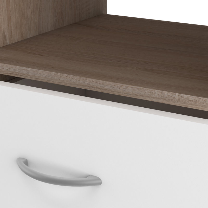 Stemen Writing Desk, Sonoma oak (textured)/White
