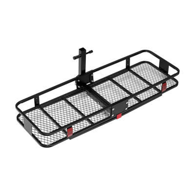 60 po x 20 po x 6 po, porte-bagages avec attelage, capacité de charge de 500 lb avec filet de transport et sac de rangement imperméable, porte-bagages pliable avec crochet d'attelage pour récepteur de 2 po, convient aux VUS