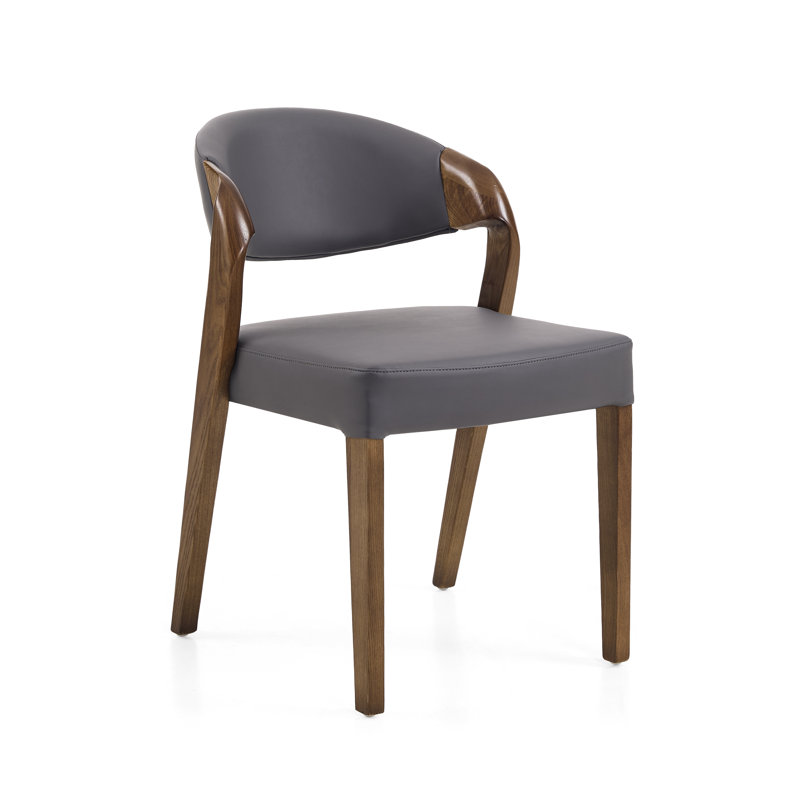 Chaise d'appoint rembourrée Aiko crème, Anthracite