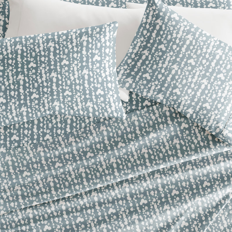 Full Blue and White Striped Microfiber Sheet Set