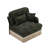 Sofa RSF Leopard Chenille W/Pillows -Green black
