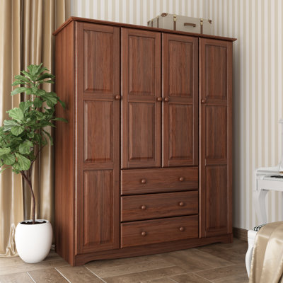 Armoire garde-robe pour la famille avec 4 portes 100% bois massif Musman