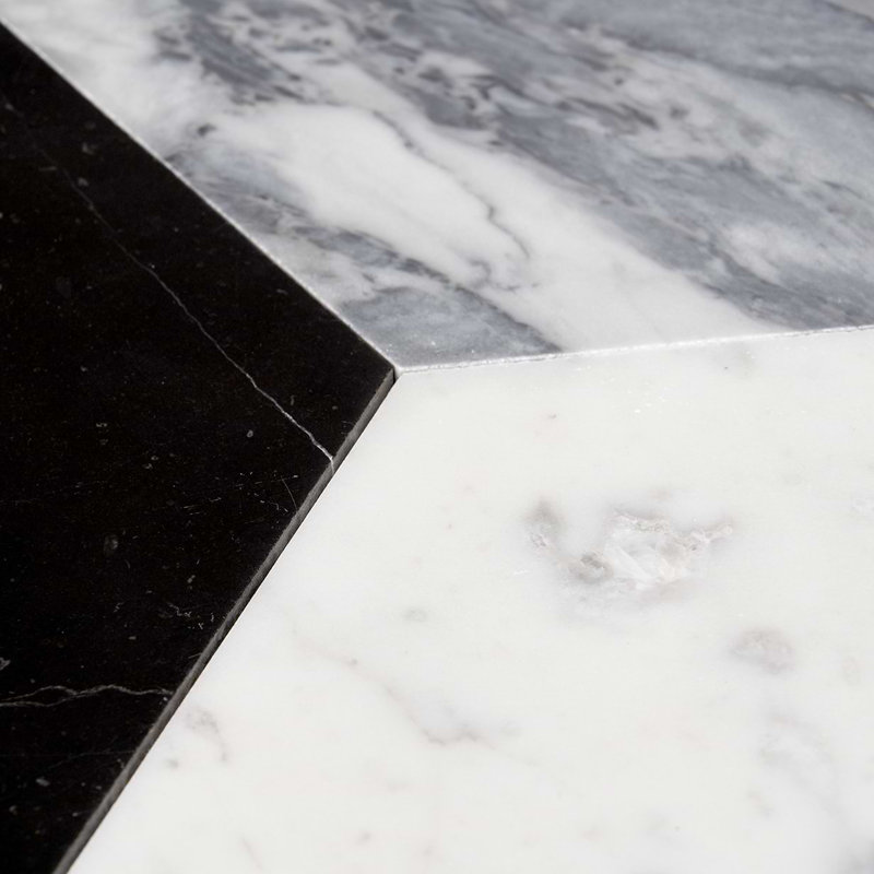 Havasar 8x9 Hexagon Honed Marble Mosaic Tile, Grigio Honed