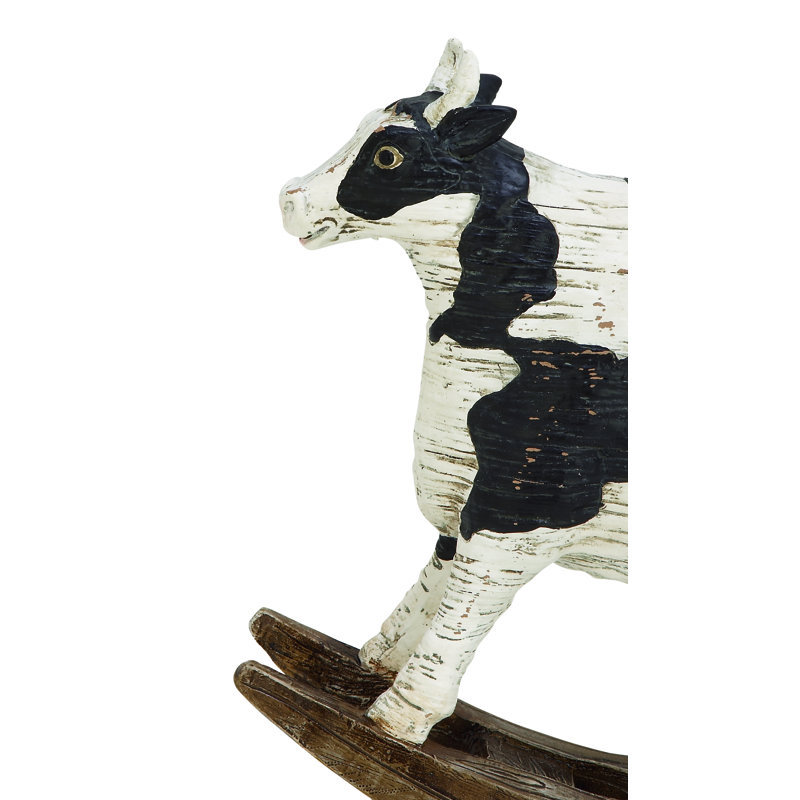 Sculpture de vache blanche en polystone