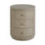 Table de bout ronde à 3 tiroirs en bois l 22 po Celine, taupe antique-129414682