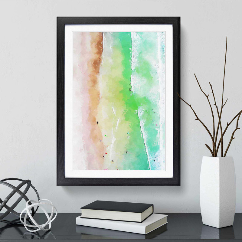 Cocoa Beach in Orlando in Abstract - Picture Frame Graphic Art Print, 48cm H x 36cm W x 2cm D, Black Framed