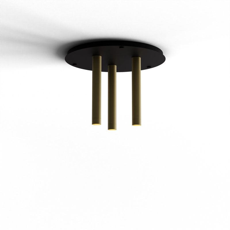 3 - Light LED Pendant, Brass