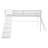 Loft Bed With Slide, Twin, Space Saving Kids Low Loft Bed With Guardrail And Ladder-2077997476