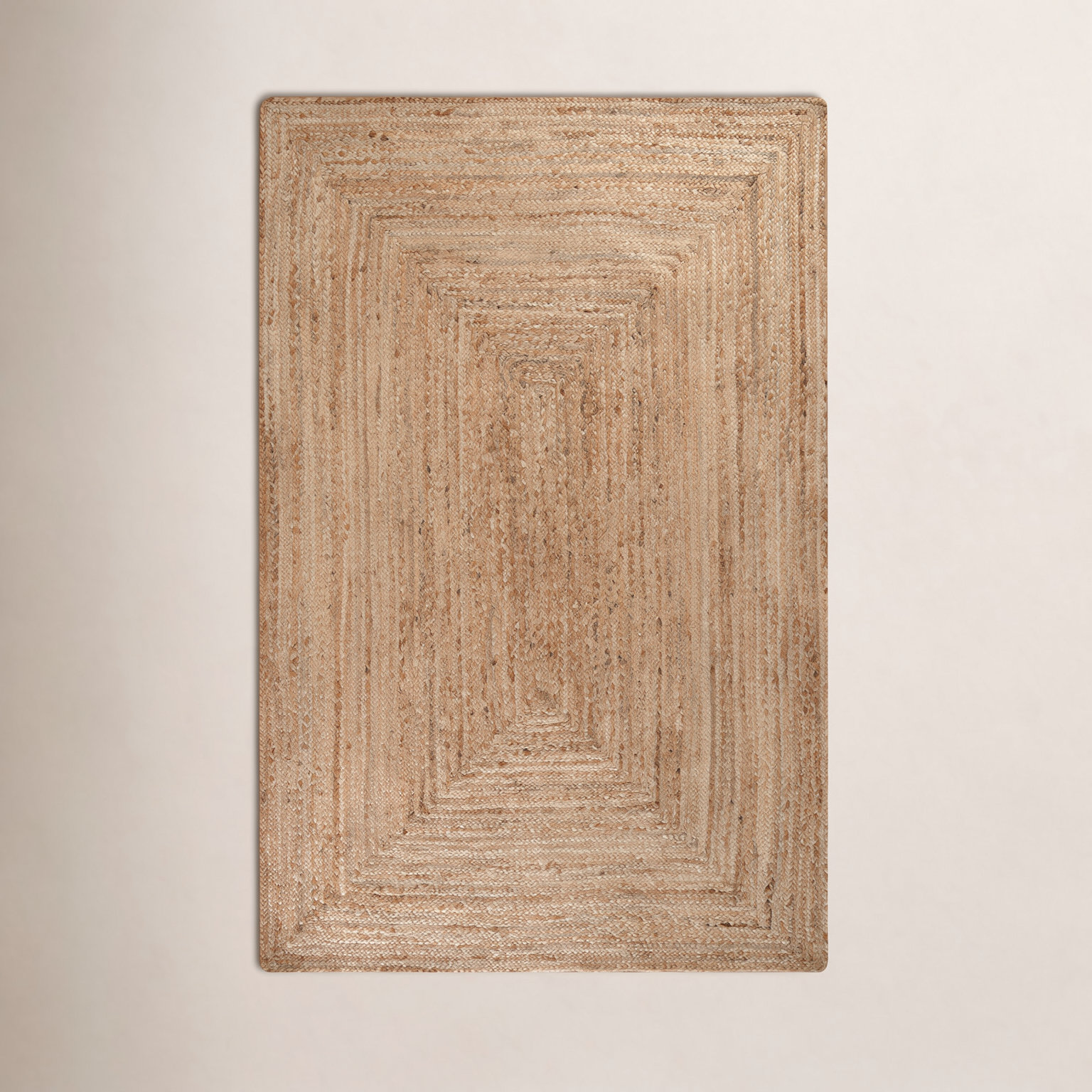 Gage Miramar Tan Hand-Braided Jute Rug, Rectangle 8' x 10'