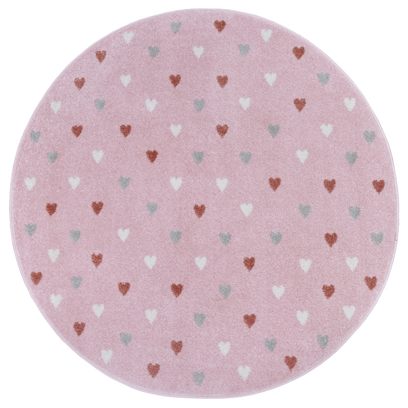 Adventures Children Pink Rug, Round 100cm