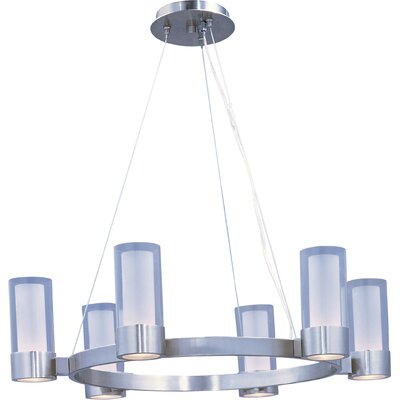 Grainger 6-Light Shaded Wagon Wheel Chandelier -  Wade LoganÂ®, 7EC747C0E4F34D67A468C393F6F5217E