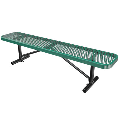 6FT Heavy Duty Outdoor Metal Garden Park Bench, Steel Picnic Bench, Metal Mesh Outdoor Bench Porch Chair for Garden, Lawn, Patio, Porch, Park, Yard, Patio (Green)