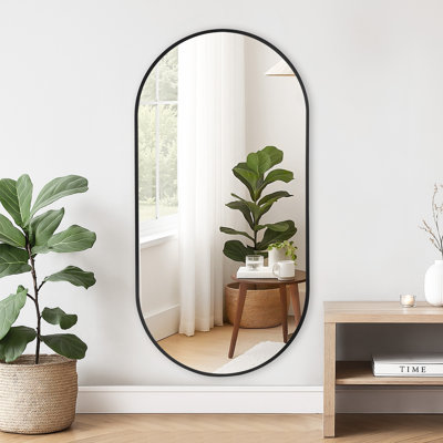 Metal Framed Oval Wall Mirror