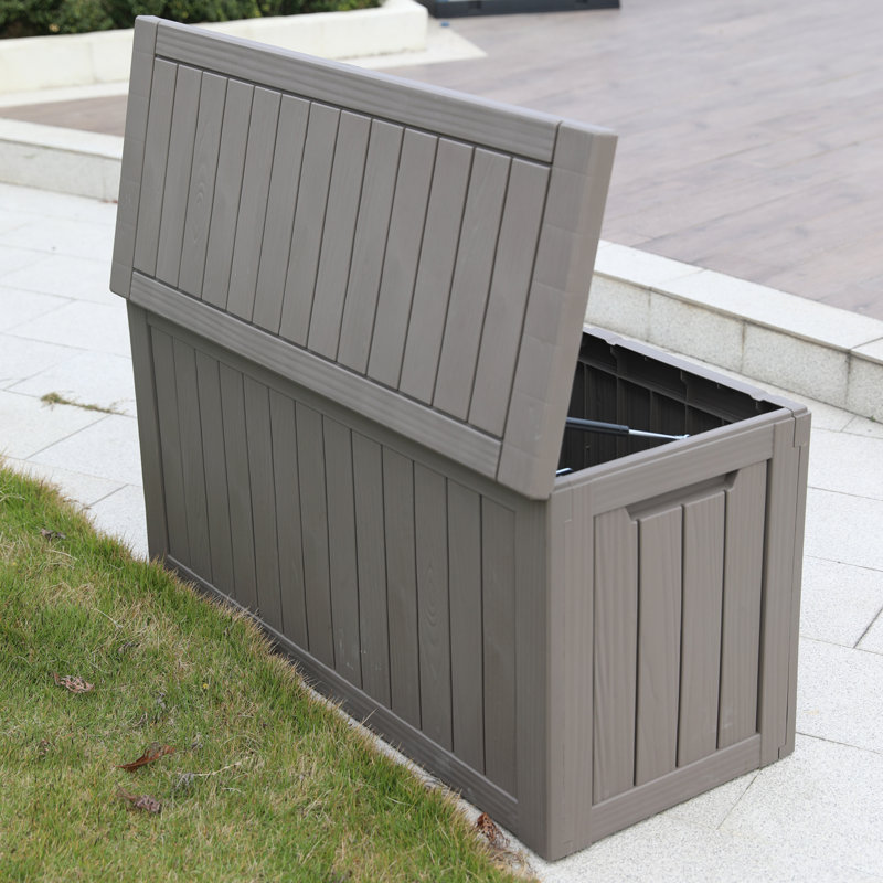 Boîte de rangement verrouillable en polypropylène (PP) 80 gallons Modern Depo, Gris