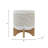 8" CHEVRON PLANTER W/ WOOD STAND, BEIGE