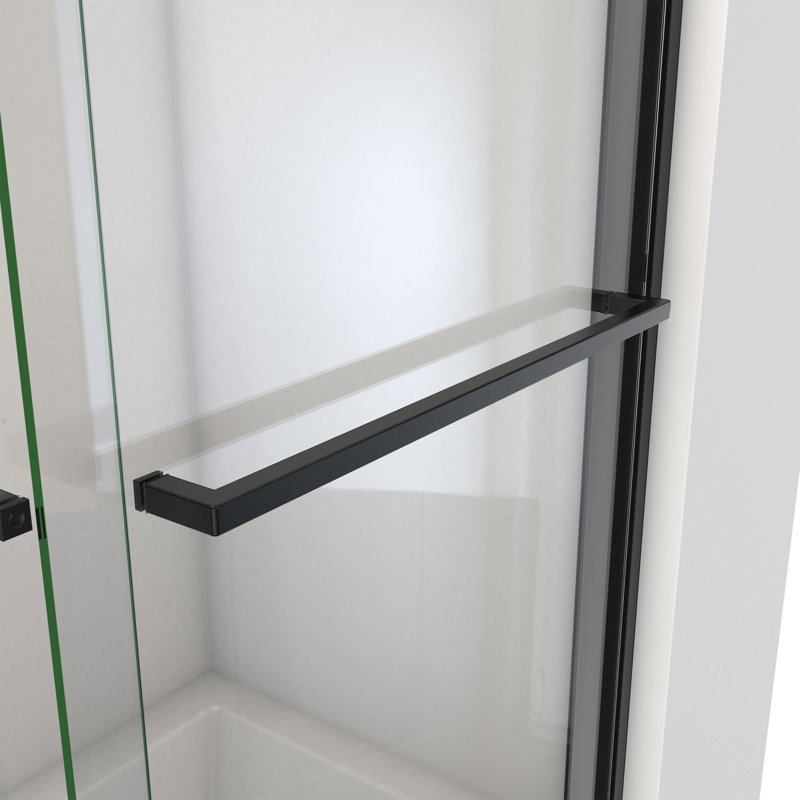 Essence-H 56" W x 60" H Reversible Semi-Frameless Tub Door with ClearMax™ Technology, Matte Black