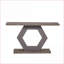Table basse en placage de sapin avec pieds hexagonaux creux, panneau de fibres à densité moyenne pour entrée sophistiquée, assemblage facile