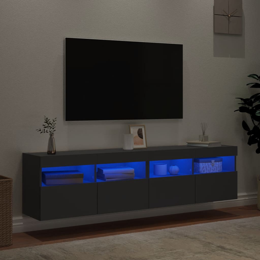 40 x 80 x 30_vidaXL TV-Wandschränke mit LED-Leuchten 2 Stk. Betongrau 80x30x40 cm