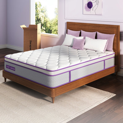 Pillow Top Medium Hybrid Mattress – AeroChar Bamboo Charcoal Foam, 5-Zone Support,