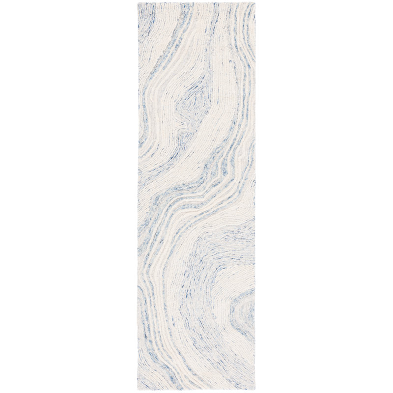 Tapis en laine touffeté à la main Krish, Tapis de couloir 2 pi 3 po x 12 pi