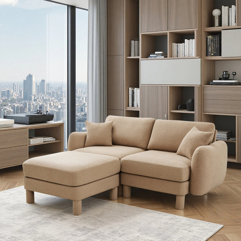 Sectionals Sofa, Living Room Set, L Shape Sofa, Boucle Fabric , Coffee Boucle