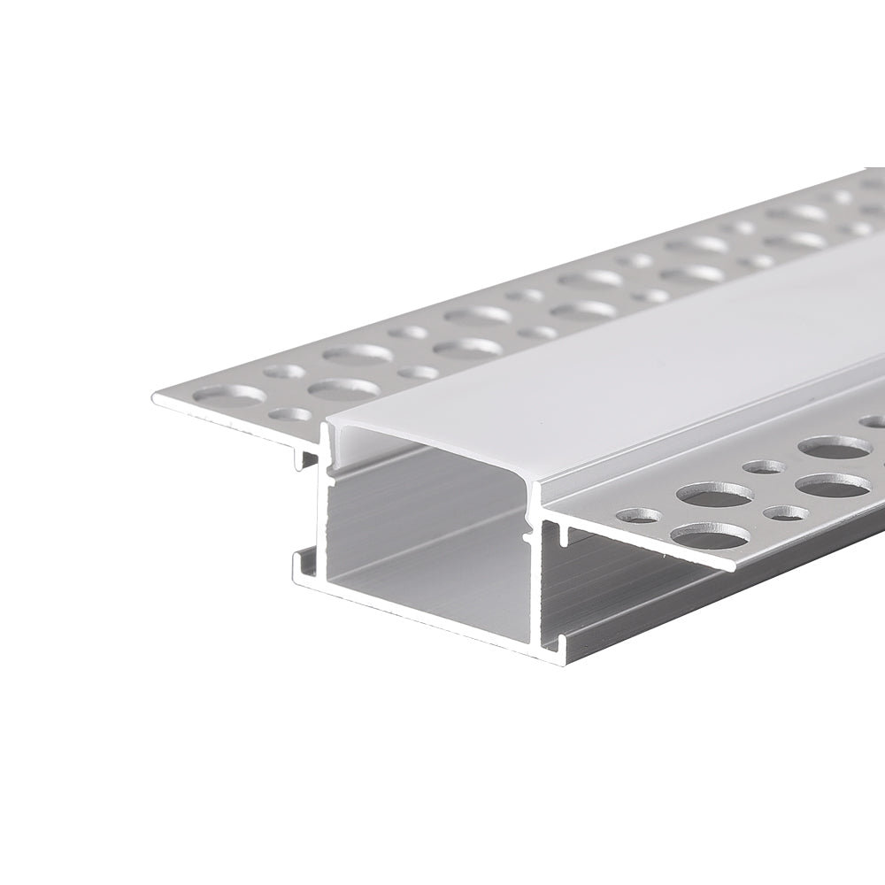 Recessed Plasterboard Trimless Aluminium LED Profile with Flange for Drywall Size 60mm x 14 35mm Length 2 Meters Pack of 4