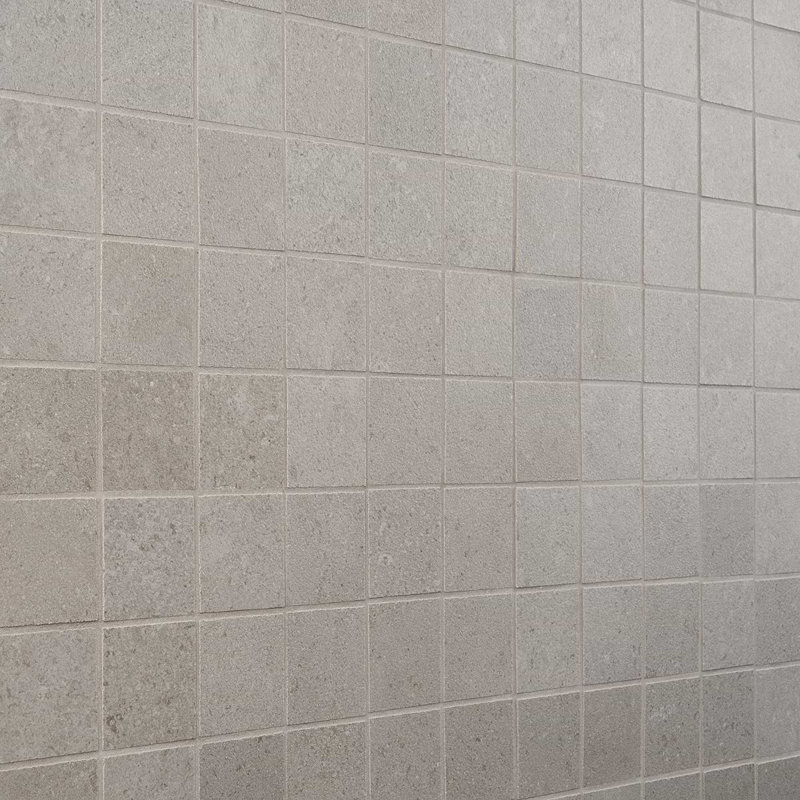 New Rock 2X2 Matte Porcelain Mosaic, Fumo Light Gray