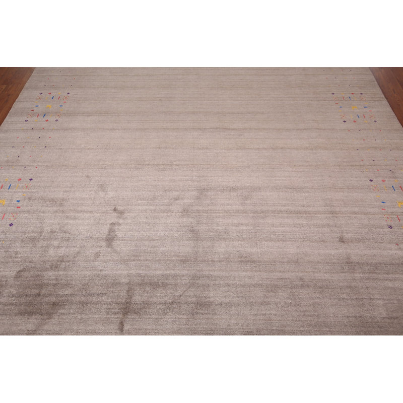 Tapis oriental rayé brun Gabbeh