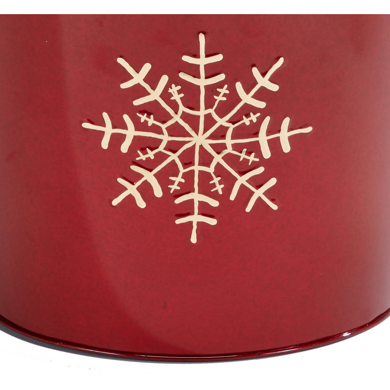 Pot de fleurs en métal galvanisé Monango, H 10,5 po x l 12 po x P 12 po, Rouge/doré