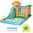 6-In-1 Tropical Inflatable Water Slide Summer Theme Jumping Castle Includes Floating Ball Slide Trampoline Pool Cannon Climbing Wall With Carry Bag, Repair Patches And 450W Air Blower