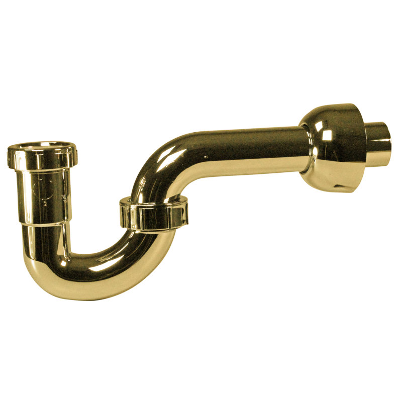 Decorative Styrene P-Trap, Polished Brass