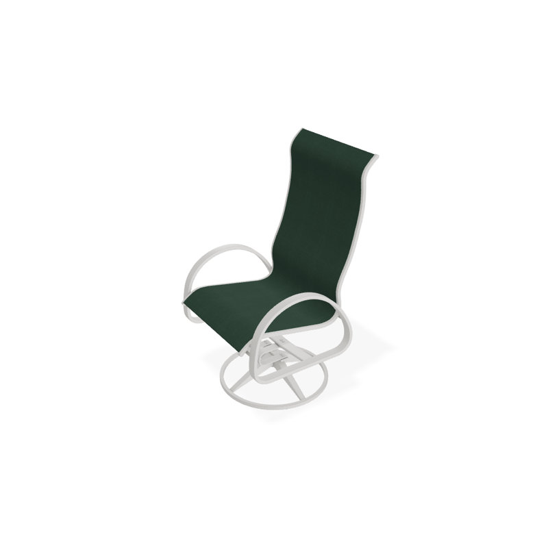 Fauteuil de patio pivotant Hiraku, Vert forêt 22D Sunbrella® vert, Neige texturée