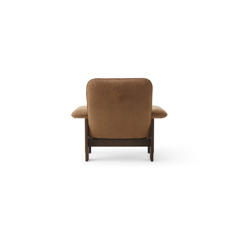 Brasilia Boucle Chair, Dunes 21004 Camel Genuine Leather, Walnut