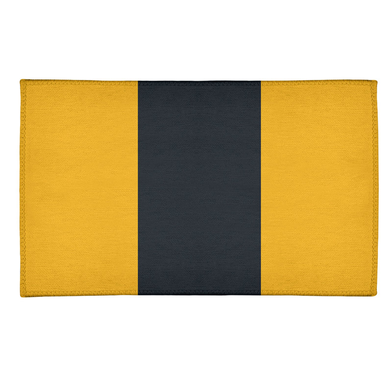 Tapis à rayures de football jaune pittsburgh, Rectangle 4 pi x 6 pi