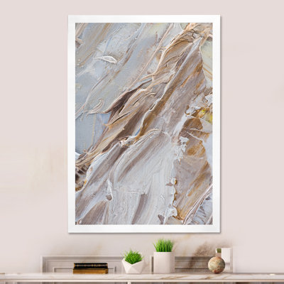Abstrait beige brossé brun - reproduction de cadre photo sur toile